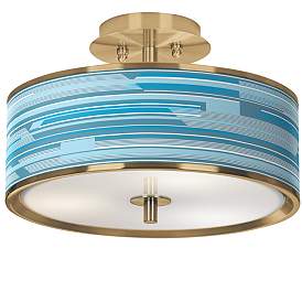 Image1 of Urban Stripes Gold 14" Wide Ceiling Light