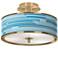 Urban Stripes Gold 14" Wide Ceiling Light