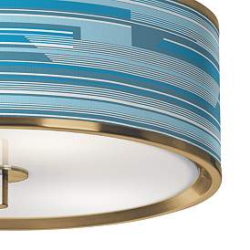 Image3 of Urban Stripes Gold 14" Wide Ceiling Light more views