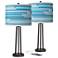 Urban Stripes Susan Dark Bronze USB Table Lamps Set of 2