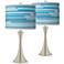 Urban Stripes Trish Brushed Nickel Touch Table Lamps Set of 2