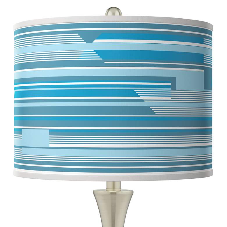 Image 2 Urban Stripes Trish Brushed Nickel Touch Table Lamps Set of 2 more views