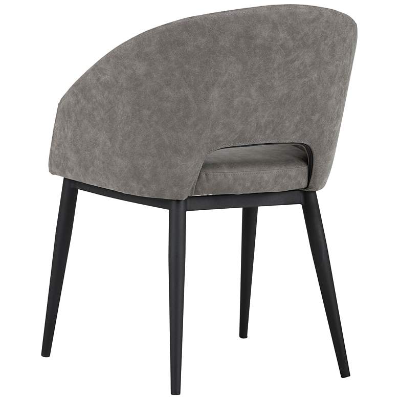 Image 4 Urban Unity Antique Gray Faux Leather Dining Chairs Set of 2 more views