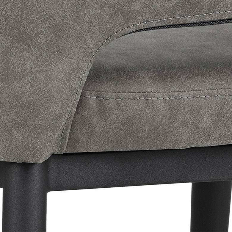 Image 7 Urban Unity Antique Gray Faux Leather Dining Chairs Set of 2 more views
