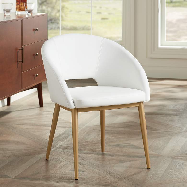 Image 7 Urban Unity White Faux Leather Dining Chairs Set of 2 more views