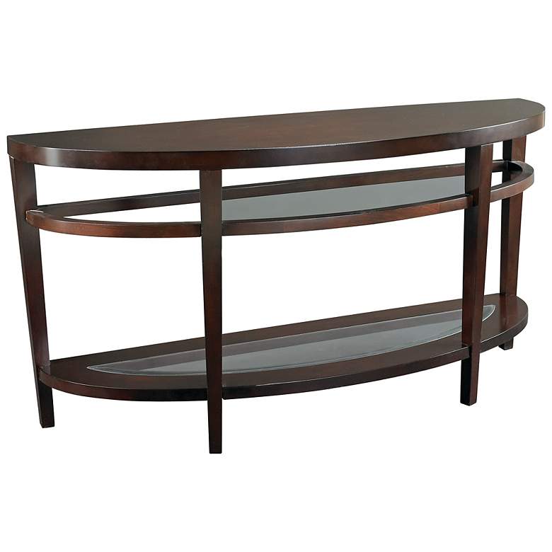 Image 1 Urbana 56 inch Wide Glass and Wood Traditional Sofa Table