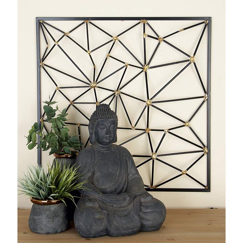 Image 1 Urbana Metallic Black 32" Square Metal Wall Art