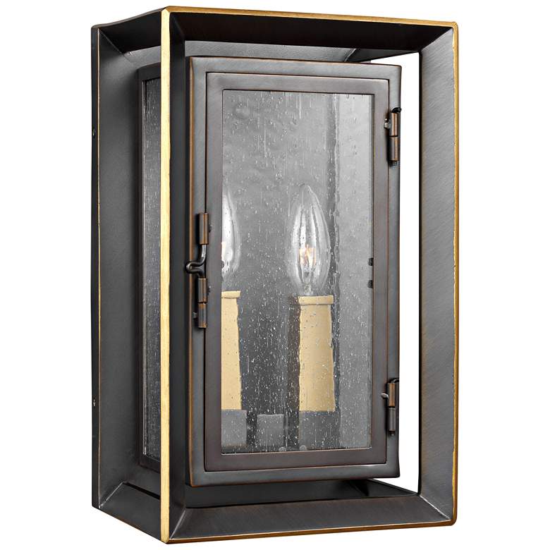 Image 1 Urbandale 13" High Antique Bronze 2-Light Outdoor Wall Light