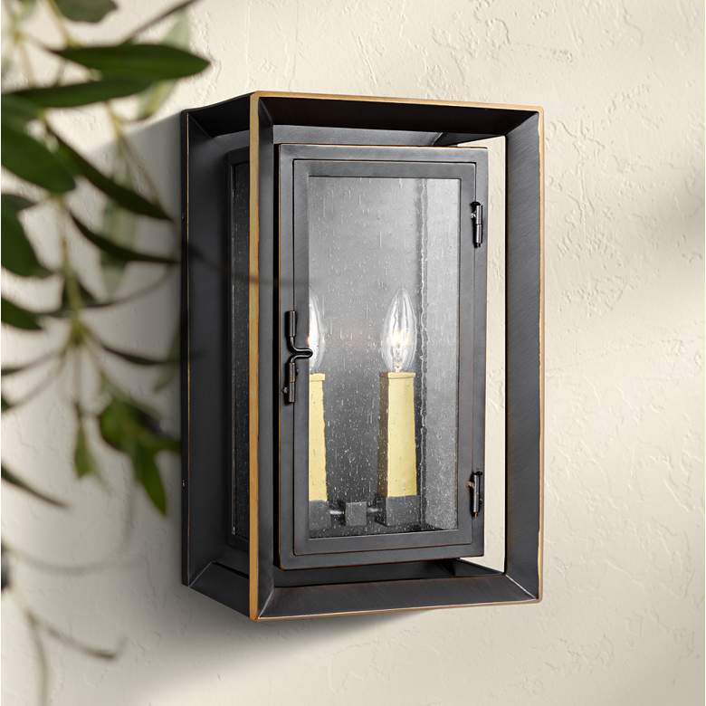 Image 1 Urbandale 16 1/4"H Antique Bronze 2-Light Outdoor Wall Light