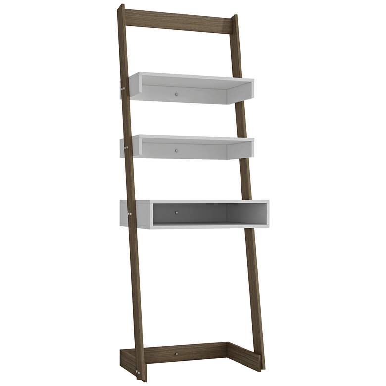 Image 1 Urbane Carpina 69 3/4 inch High Oak Modern Ladder Shelf Desk