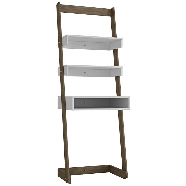 Image 1 Urbane Carpina 69 3/4" High Oak Modern Ladder Shelf Desk