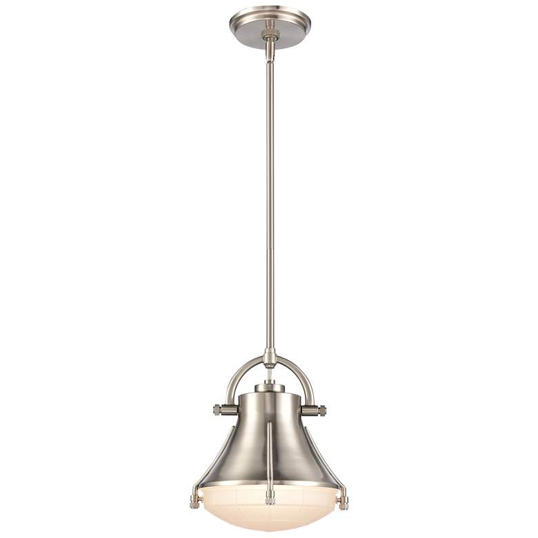 Image 1 Urbanite 9" Wide 1-Light Mini Pendant - Satin Nickel