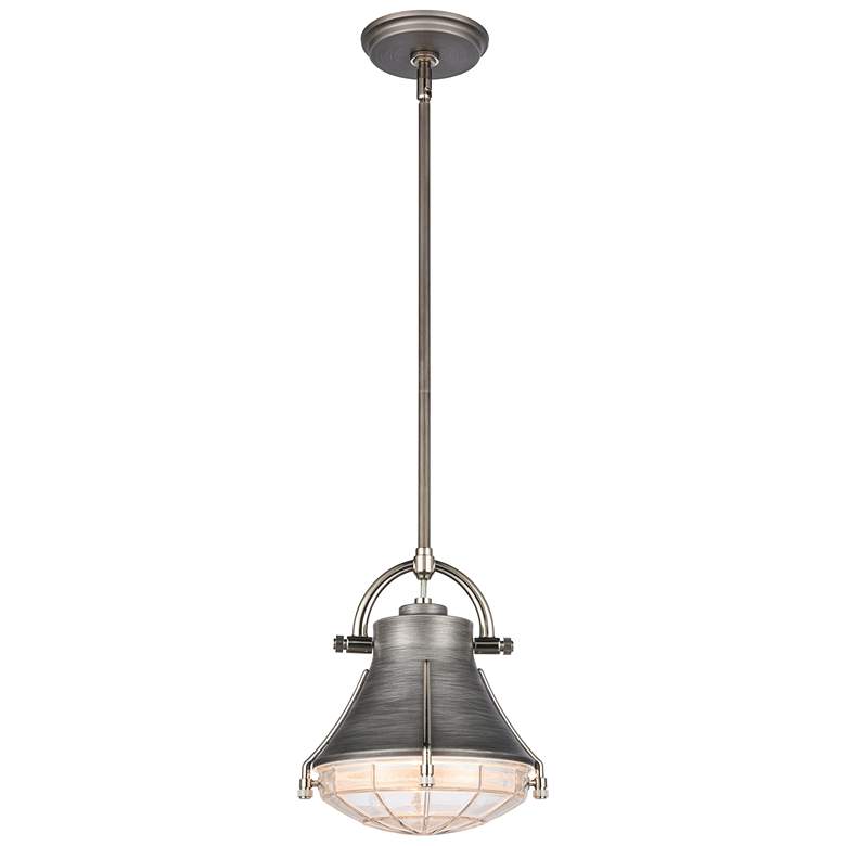 Image 1 Urbanite 9" Wide 1-Light Mini Pendant - Weathered Zinc