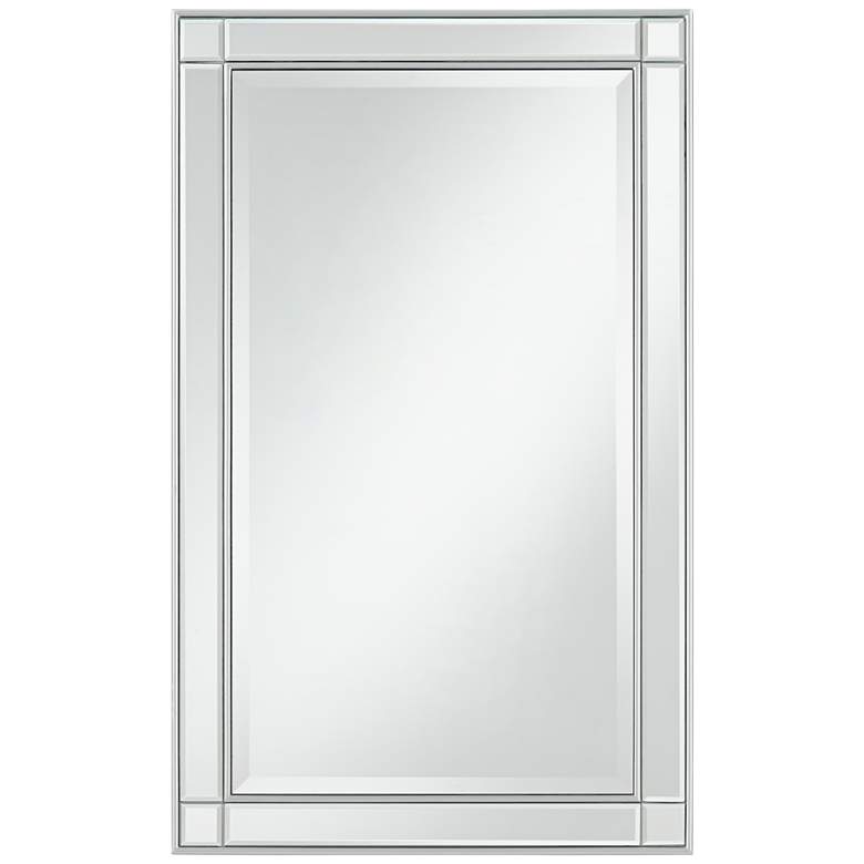 Image 2 Urbanite Shiny Silver 23 1/2 inch x 38 inch Rectangular Wall Mirror