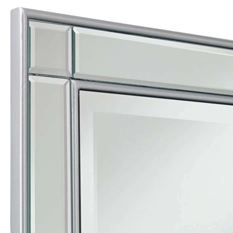 Image 3 Urbanite Shiny Silver 23 1/2 inch x 38 inch Rectangular Wall Mirror more views