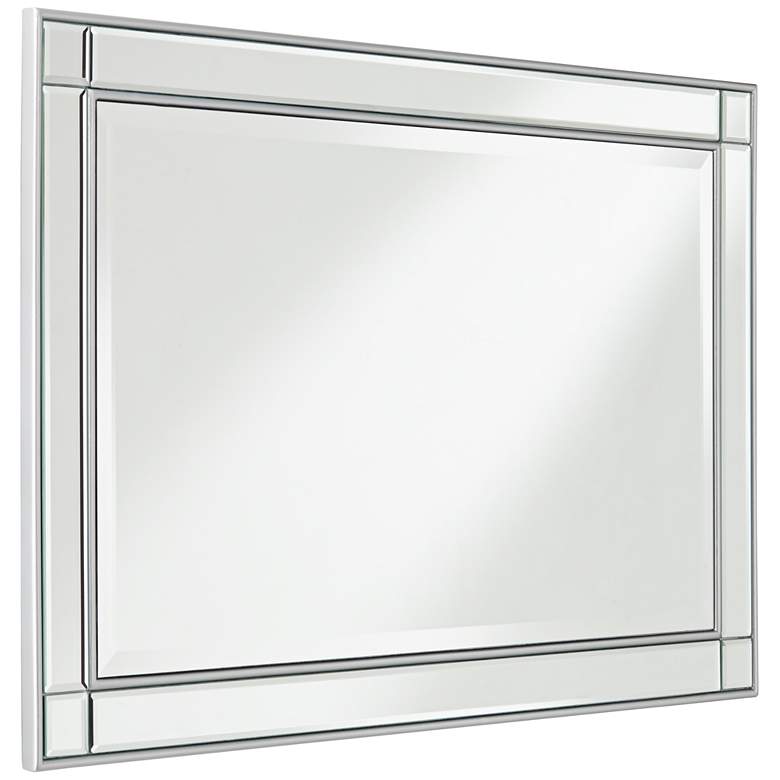 Image 7 Urbanite Shiny Silver 23 1/2 inch x 38 inch Rectangular Wall Mirror more views