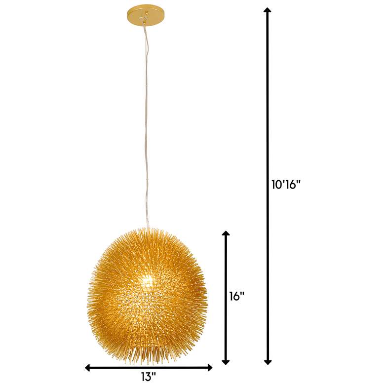 Image 5 Urchin - 1 Light Pendant - Gold Finish more views