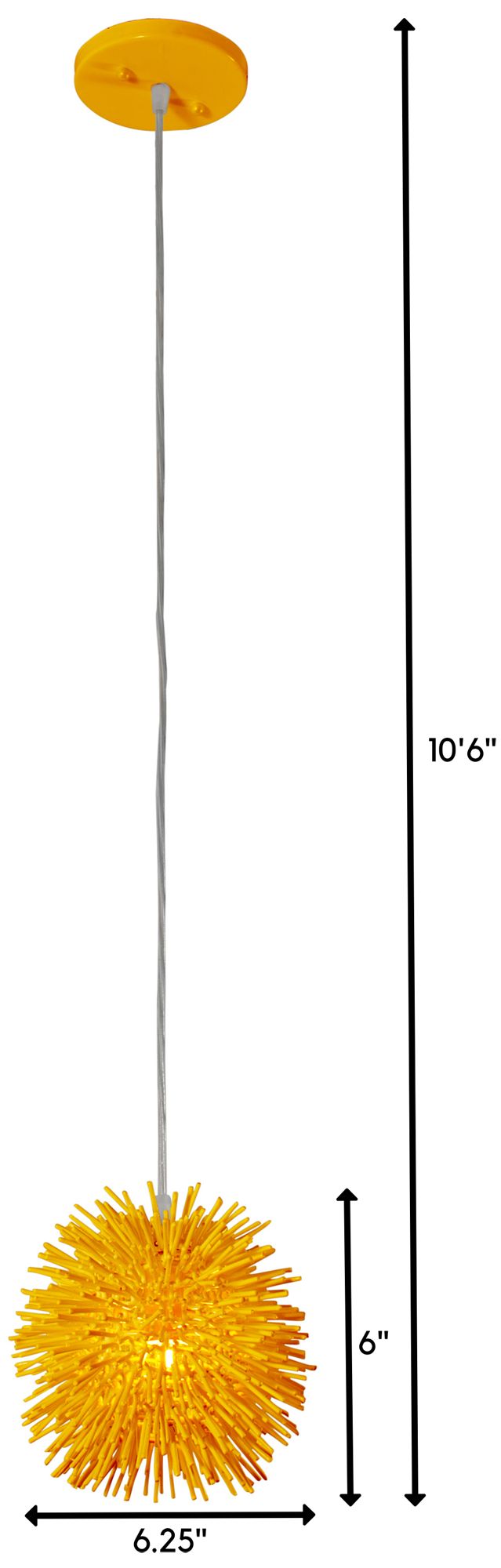 Thumbnail2 of Urchin - 1 Light Pendant - Yellow more views