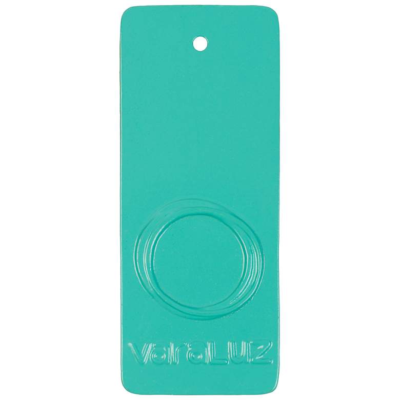 Image 6 Urchin 13" Wide Aqua Velvet Pendant more views