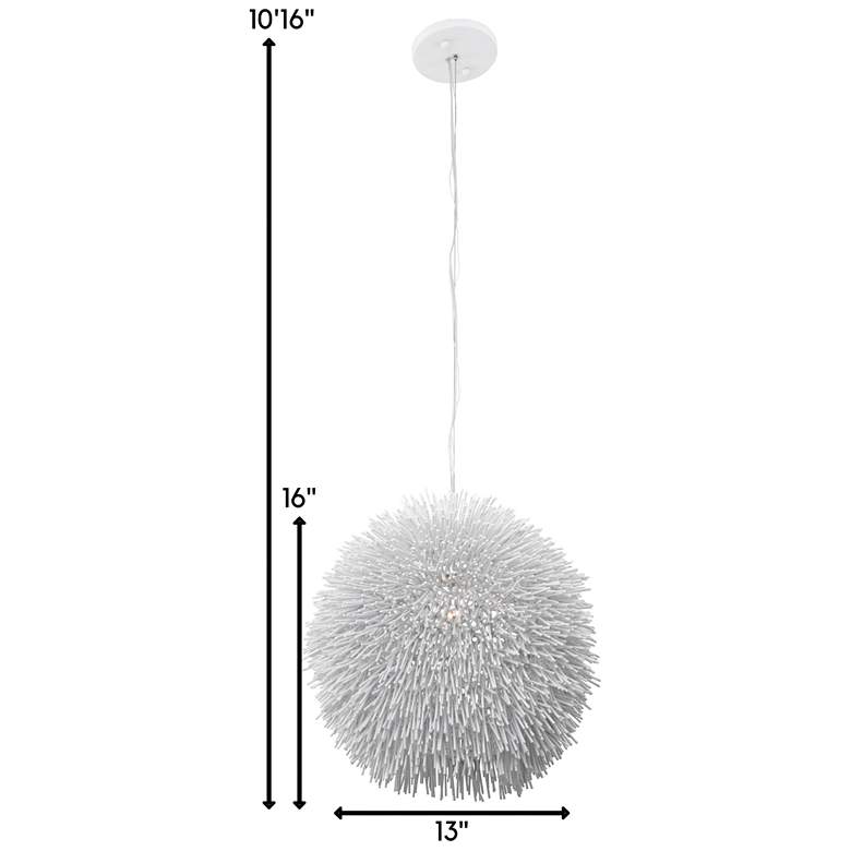 Image 4 Urchin 13" Wide White Pendant more views