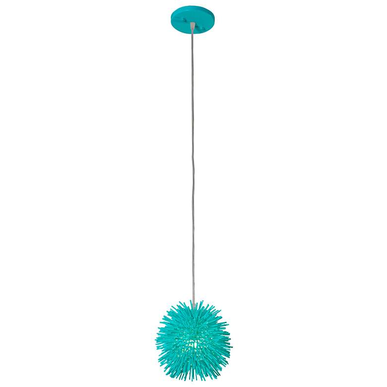 Image 1 Urchin 6.25 inch Aqua Velvet Uber Mini Pendant