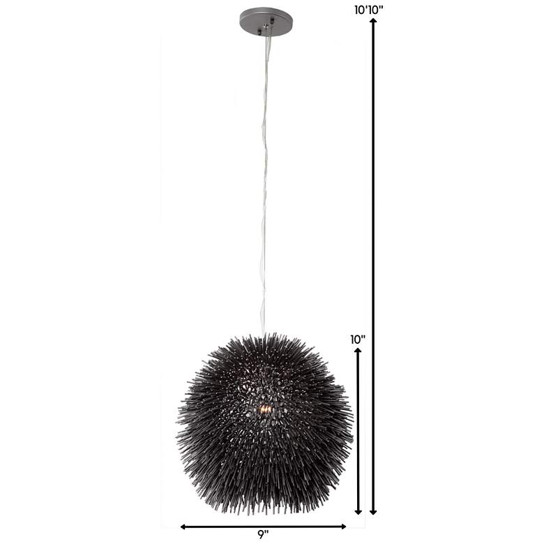 Image 2 Urchin 9" Black Mini Pendant more views