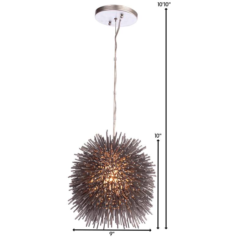 Image 3 Urchin 9" Painted Chrome Mini Pendant more views