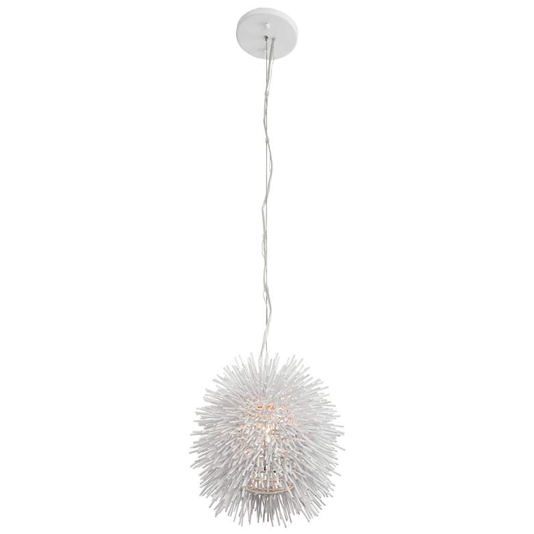 Image 1 Urchin 9" White Mini Pendant