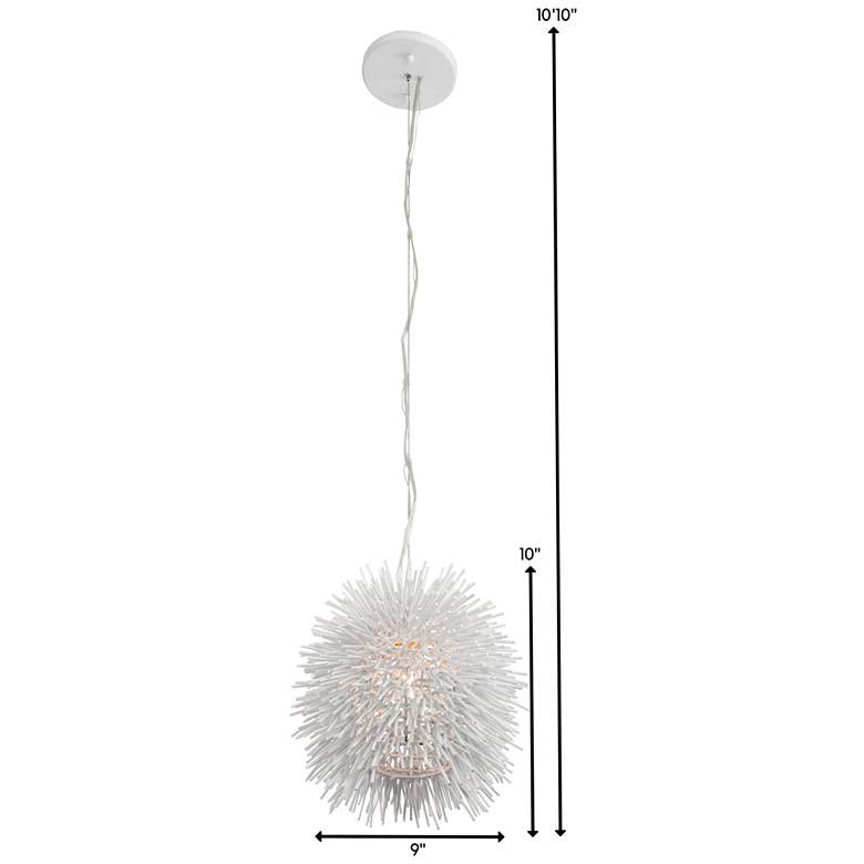 Image 3 Urchin 9" White Mini Pendant more views