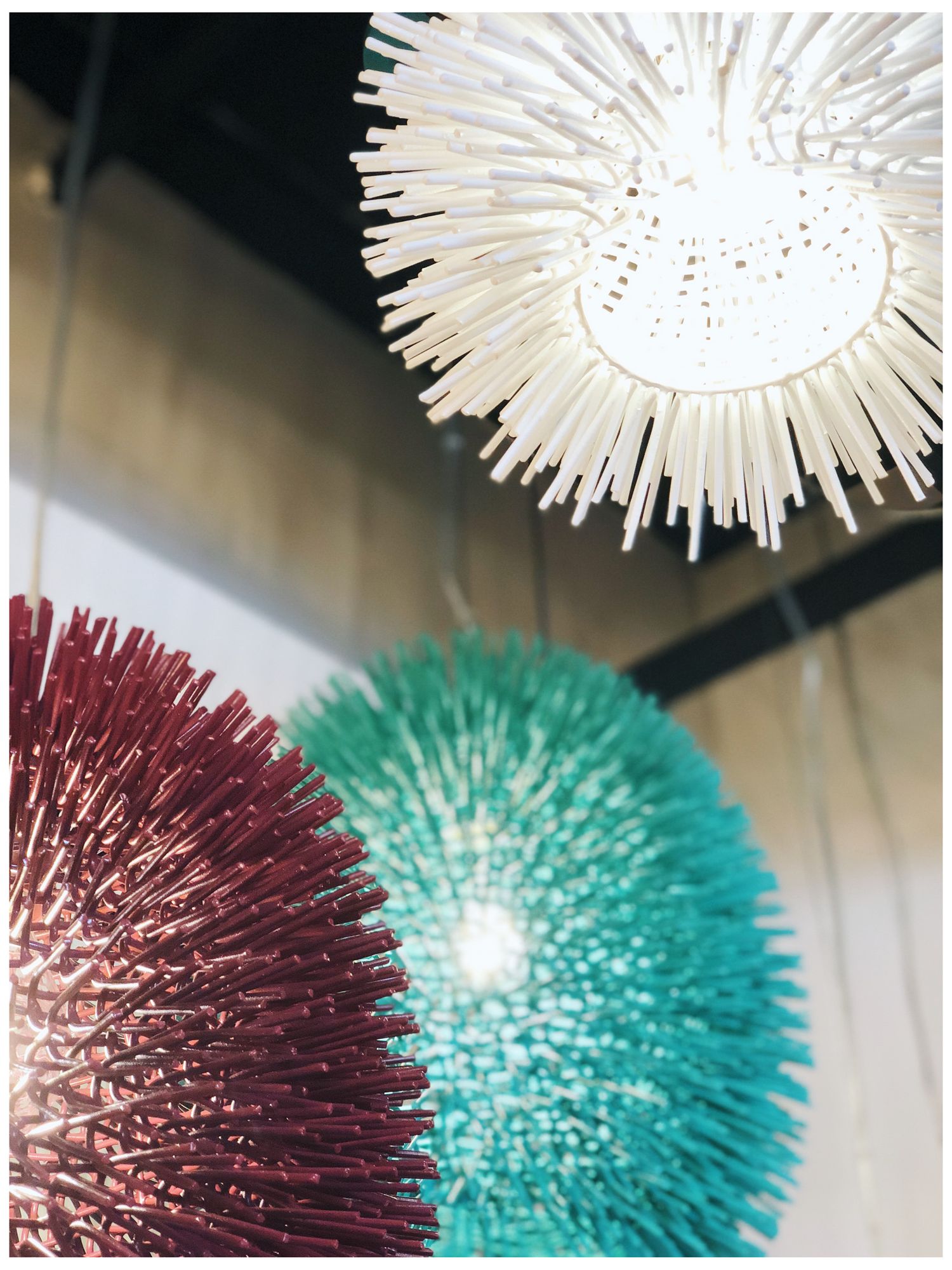 Image 5 Urchin 9" White Mini Pendant more views