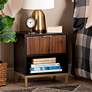 Uriel 15 3/4"W Natural Brown and Black 1-Drawer Nightstand