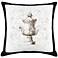Urn Black Canvas and Microsuede 18" Square Pillow
