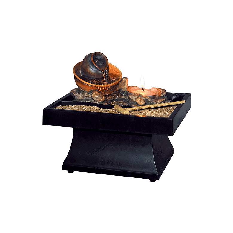 Image 1 Urn Pour Zen Battery Operated 3 3/4 inch High Tabletop Fountain