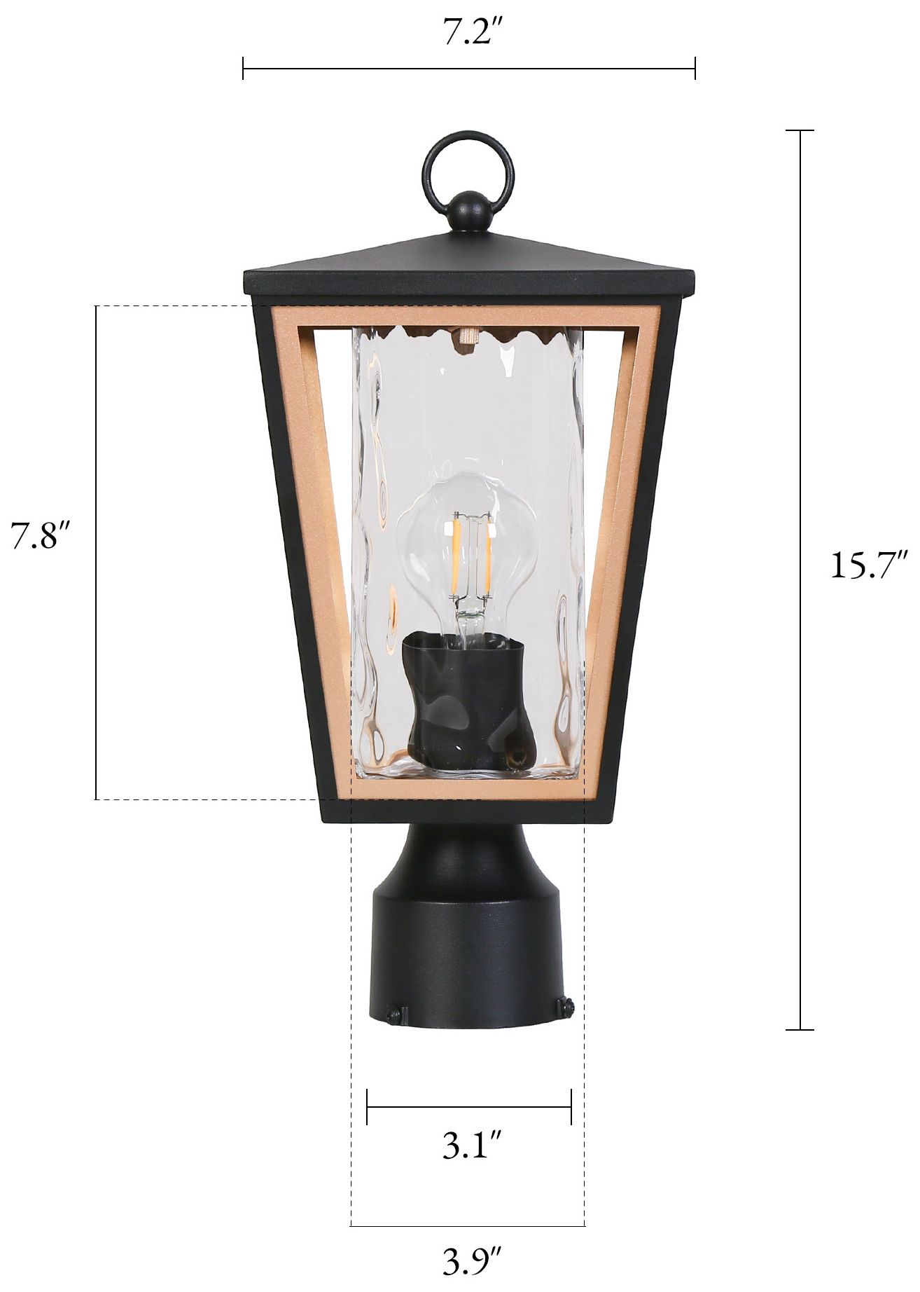 Image 2 Urquhartmoji 7.2" Wide Black Gold 1-Light Outdoor Post Light more views