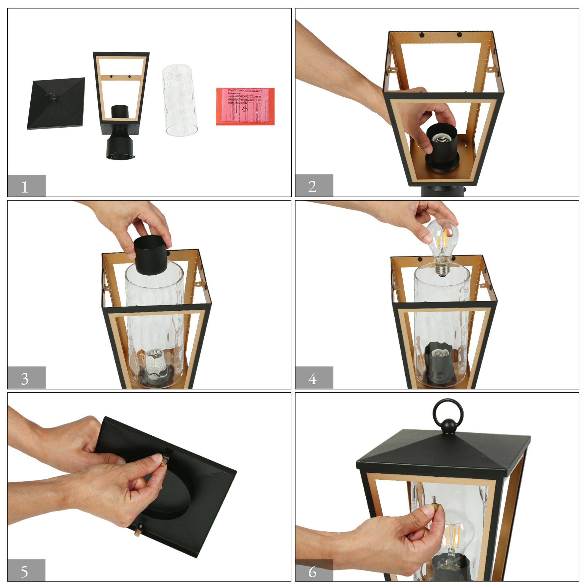 Image 6 Urquhartmoji 7.2" Wide Black Gold 1-Light Outdoor Post Light more views