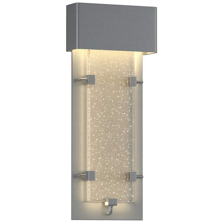 Image 1 Ursa 23.6"H Small Burnished Steel LED Outdoor Sconce w/ Seeded Shade