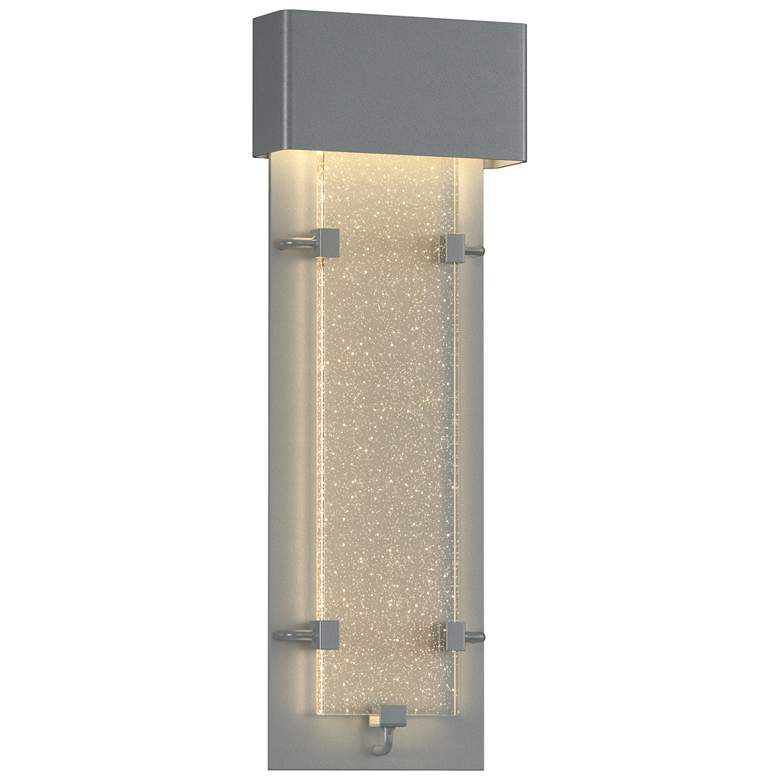 Image 1 Ursa 26.7"H Large Burnished Steel LED Outdoor Sconce w/ Seeded Shade