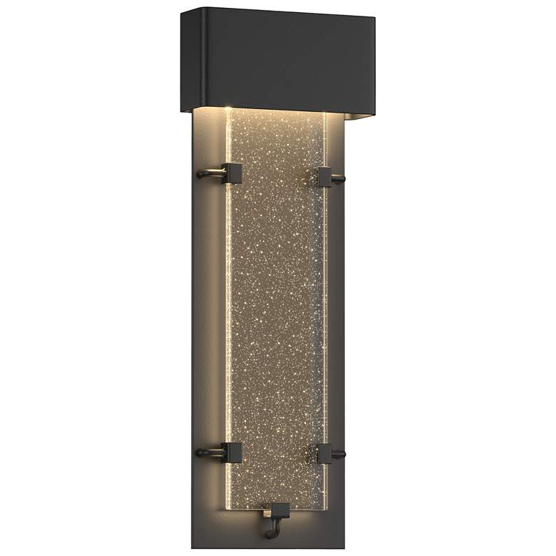 Image 1 Ursa 26.7"H Large Coastal Black LED Outdoor Sconce w/ Seeded Shade