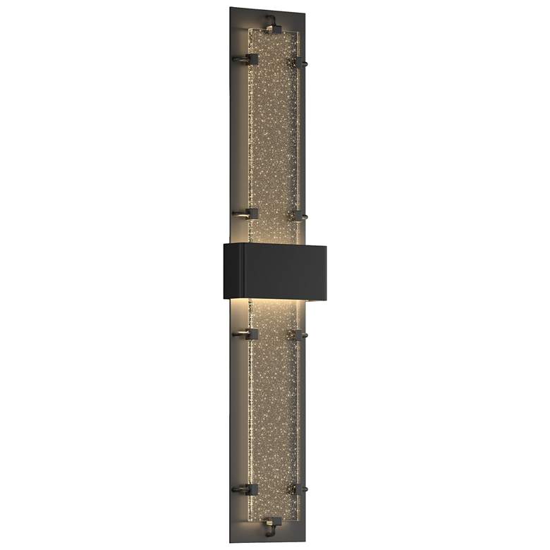 Image 1 Ursa 50.8"H Double Large Coastal Black LED Outdoor Sconce w/ Seeded Sh