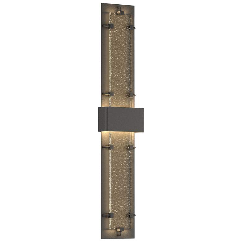 Image 1 Ursa 50.8"H Double Large Natural Iron LED Outdoor Sconce w/ Seeded Sha