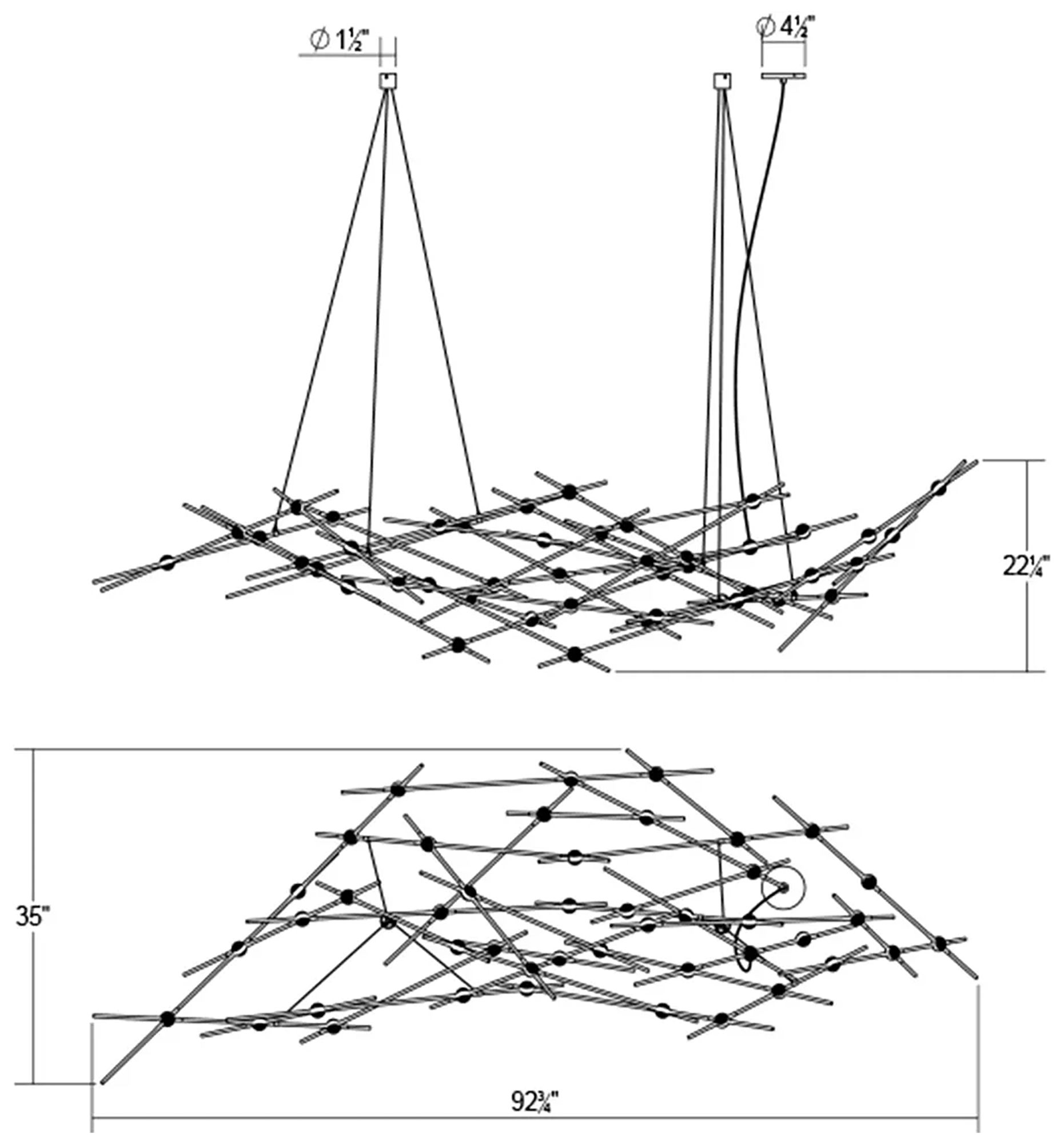 Image 7 Ursa Major 92.75"W 44.L Espresso Black LED Chandelier-White 2700/120" Cable more views