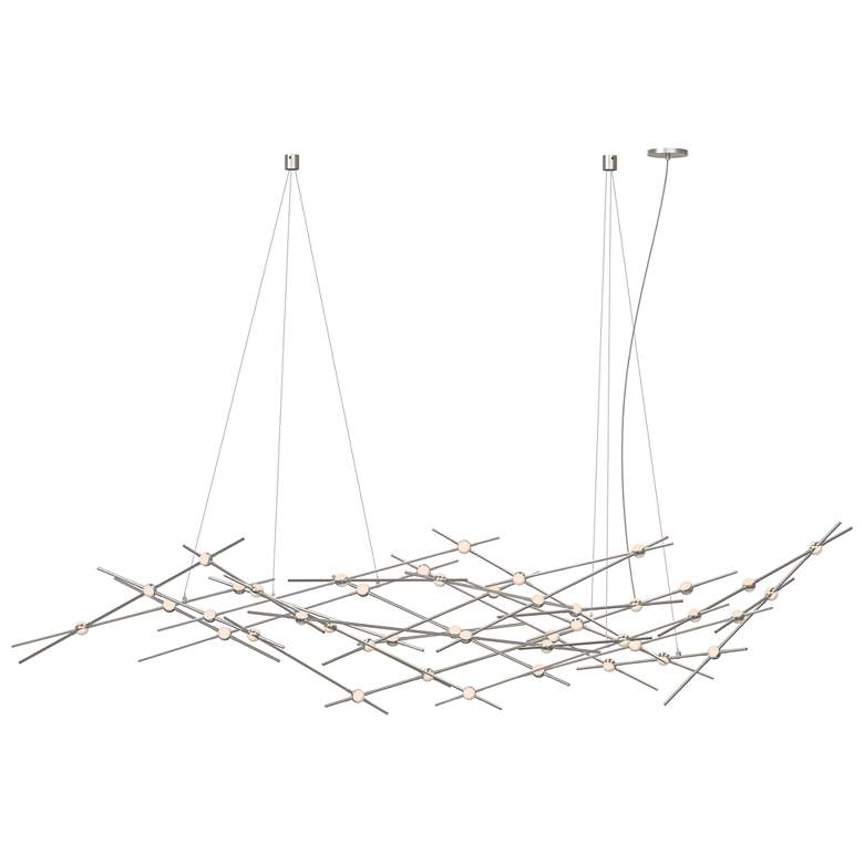 Image 1 Ursa Major LED Chandelier Satin Nickel White Optical Lens 3000/240" Cable