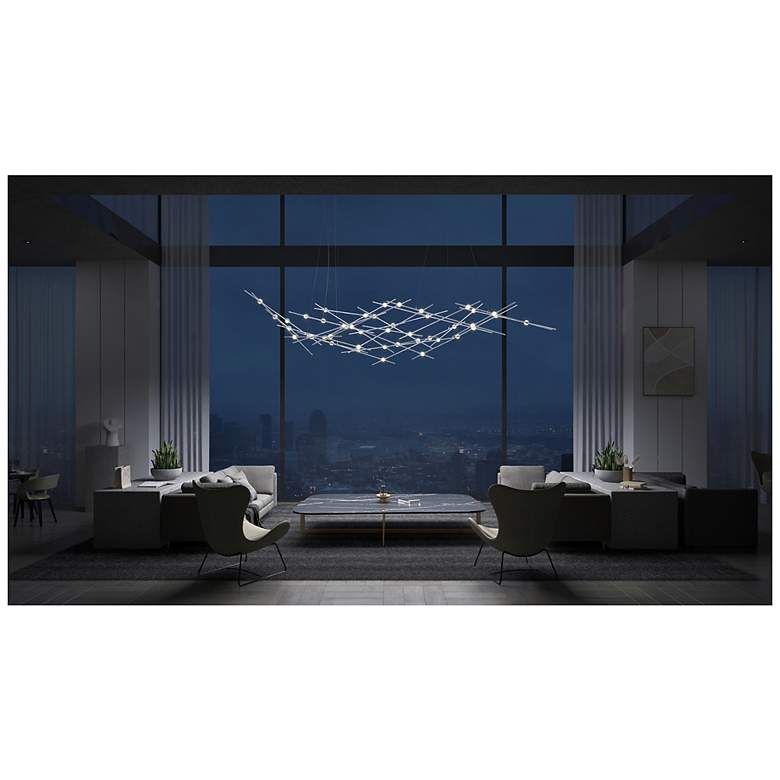 Image 2 Ursa Major LED Chandelier Satin Nickel White Optical Lens 3000/240" Cable more views