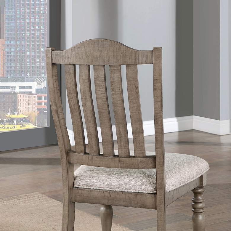 Image 4 Urth Gray Linen Fabric Dining Chairs Set of 2 more views