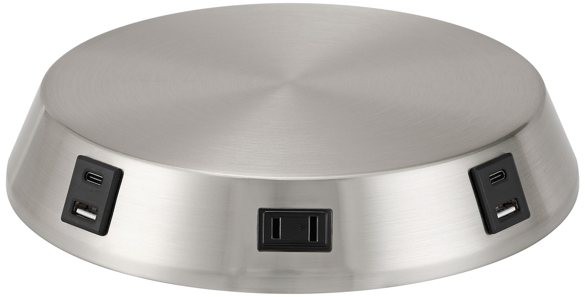 Image 3 USB and Outlet 8 1/2" Nickel Finish Charging Workstation Lamp Base more views