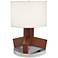 use 15H38 Walnut and Brushed Nickel Finish Accent Table Lamp