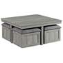 1_Uster Light Gray 5-Piece Table and Storage Stool Set