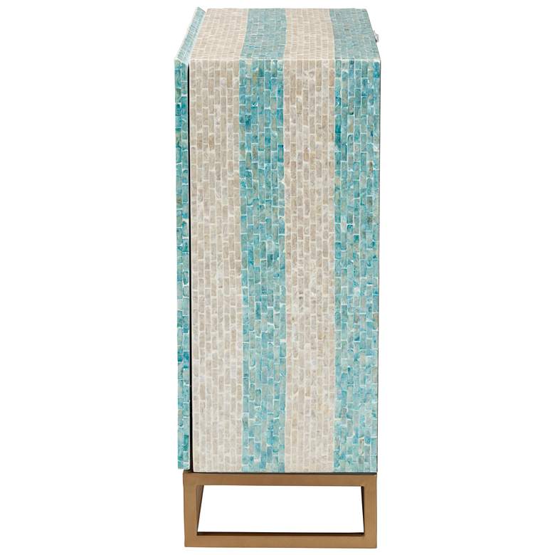 Image 3 Utari 27 1/2" Wide Beige and Blue 2-Door Storage Cabinet more views