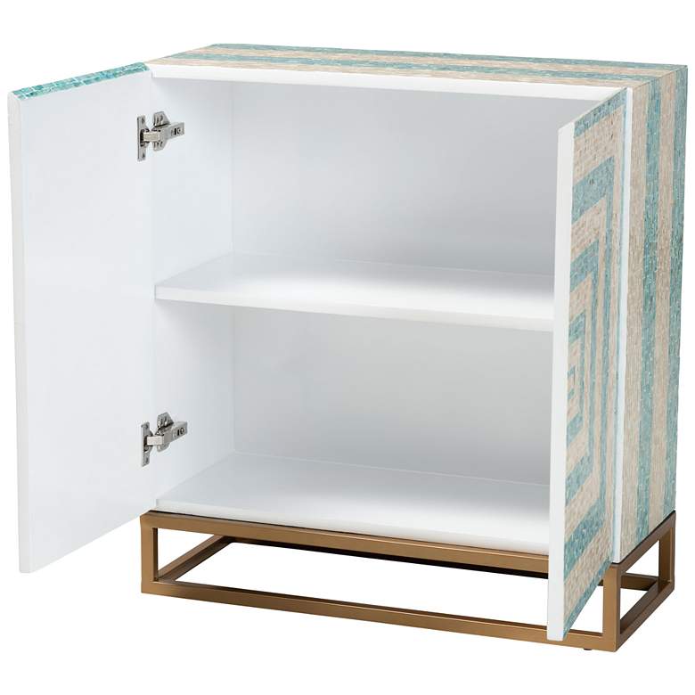 Image 7 Utari 27 1/2" Wide Beige and Blue 2-Door Storage Cabinet more views
