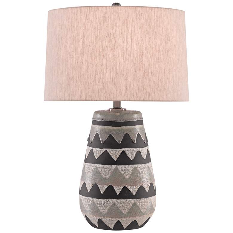 Image 1 Ute Light Olive and Black Pear-Shaped Table Lamp